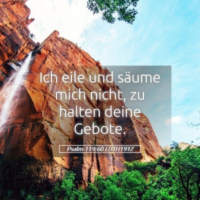 Picture 05 - Psalm 119:60 LUTH1912 - Ich eile und säume mich nicht, zu halten deine - Bible Verse Picture