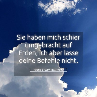 Picture 05 - Psalm 119:87 LUTH1912 - Sie haben mich schier umgebracht auf Erden; ich - Bible Verse Picture