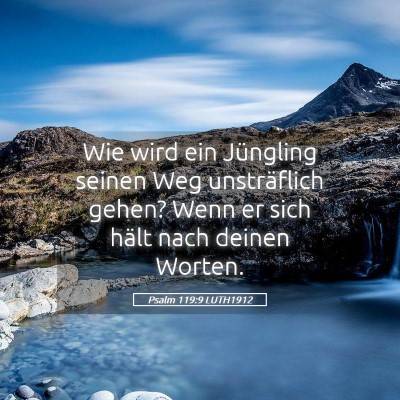 Picture 05 - Psalm 119:9 LUTH1912 - Wie wird ein Jüngling seinen Weg unsträflich - Bible Verse Picture