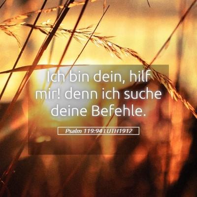 Picture 05 - Psalm 119:94 LUTH1912 - Ich bin dein, hilf mir! denn ich suche deine - Bible Verse Picture