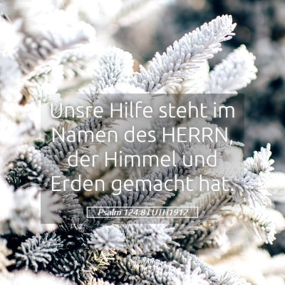 Picture 05 - Psalm 124:8 LUTH1912 - Unsre Hilfe steht im Namen des HERRN, der Himmel - Bible Verse Picture