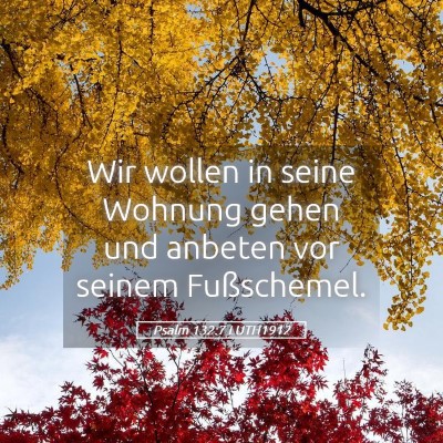 Picture 05 - Psalm 132:7 LUTH1912 - Wir wollen in seine Wohnung gehen und anbeten vor - Bible Verse Picture