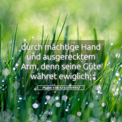 Picture 05 - Psalm 136:12 LUTH1912 - durch mächtige Hand und ausgerecktem Arm, denn - Bible Verse Picture