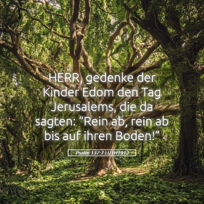 Picture 05 - Psalm 137:7 LUTH1912 - HERR, gedenke der Kinder Edom den Tag Jerusalems, - Bible Verse Picture