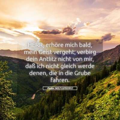 Picture 05 - Psalm 143:7 LUTH1912 - HERR, erhöre mich bald, mein Geist vergeht; - Bible Verse Picture