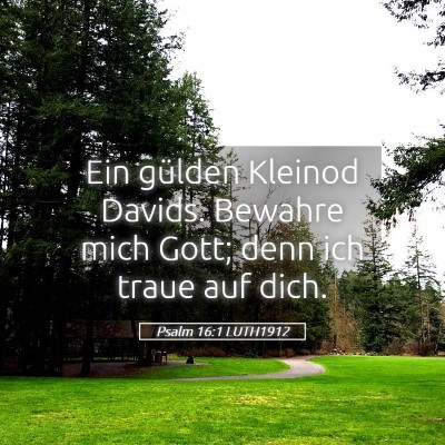 Picture 05 - Psalm 16:1 LUTH1912 - Ein gülden Kleinod Davids. Bewahre mich Gott; - Bible Verse Picture