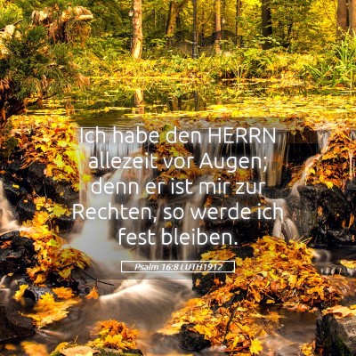 Picture 05 - Psalm 16:8 LUTH1912 - Ich habe den HERRN allezeit vor Augen; denn er - Bible Verse Picture