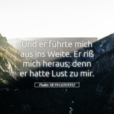 Picture 05 - Psalm 18:19 LUTH1912 - Und er führte mich aus ins Weite. Er riß mich - Bible Verse Picture