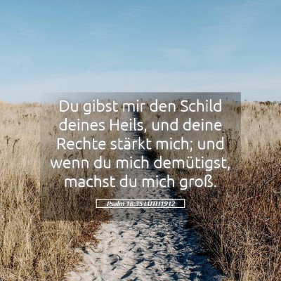 Picture 05 - Psalm 18:35 LUTH1912 - Du gibst mir den Schild deines Heils, und deine - Bible Verse Picture