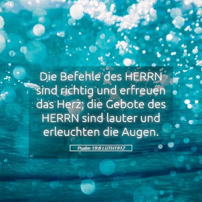 Picture 05 - Psalm 19:8 LUTH1912 - Die Befehle des HERRN sind richtig und erfreuen - Bible Verse Picture