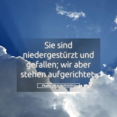 Picture 05 - Psalm 20:8 LUTH1912 - Sie sind niedergestürzt und gefallen; wir aber - Bible Verse Picture