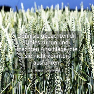 Picture 05 - Psalm 21:11 LUTH1912 - Denn sie gedachten dir Übles zu tun und machten - Bible Verse Picture