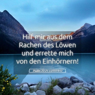Picture 05 - Psalm 22:21 LUTH1912 - Hilf mir aus dem Rachen des Löwen und errette - Bible Verse Picture