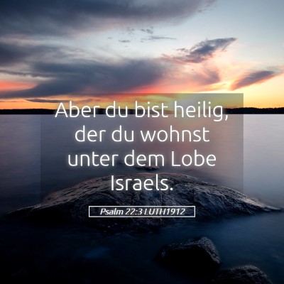 Picture 05 - Psalm 22:3 LUTH1912 - Aber du bist heilig, der du wohnst unter dem Lobe - Bible Verse Picture
