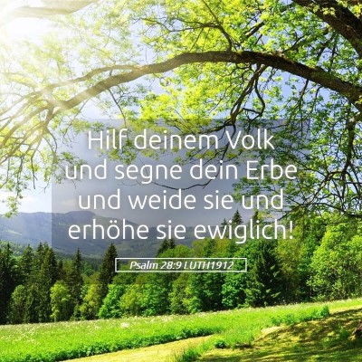 Picture 05 - Psalm 28:9 LUTH1912 - Hilf deinem Volk und segne dein Erbe und weide - Bible Verse Picture