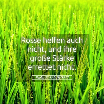 Picture 05 - Psalm 33:17 LUTH1912 - Rosse helfen auch nicht, und ihre große Stärke - Bible Verse Picture