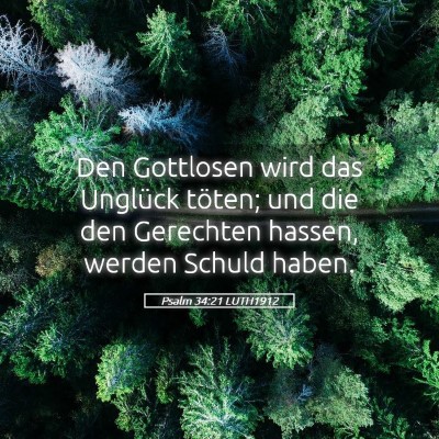Picture 05 - Psalm 34:21 LUTH1912 - Den Gottlosen wird das Unglück töten; und die - Bible Verse Picture