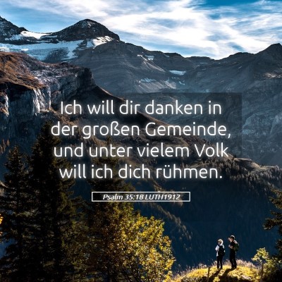 Picture 05 - Psalm 35:18 LUTH1912 - Ich will dir danken in der großen Gemeinde, und - Bible Verse Picture