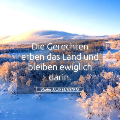 Picture 05 - Psalm 37:29 LUTH1912 - Die Gerechten erben das Land und bleiben ewiglich - Bible Verse Picture
