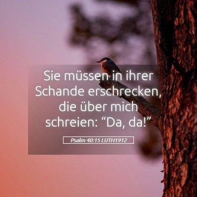 Picture 05 - Psalm 40:15 LUTH1912 - Sie müssen in ihrer Schande erschrecken, die - Bible Verse Picture