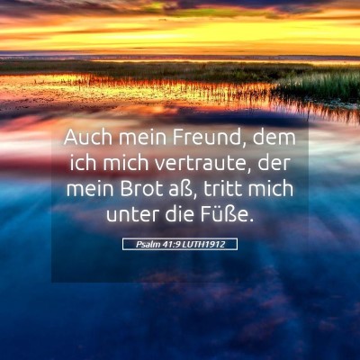 Picture 05 - Psalm 41:9 LUTH1912 - Auch mein Freund, dem ich mich vertraute, der - Bible Verse Picture