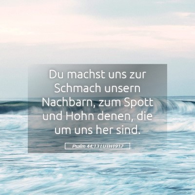 Picture 05 - Psalm 44:13 LUTH1912 - Du machst uns zur Schmach unsern Nachbarn, zum - Bible Verse Picture