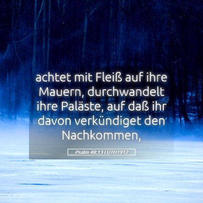 Picture 05 - Psalm 48:13 LUTH1912 - achtet mit Fleiß auf ihre Mauern, durchwandelt - Bible Verse Picture