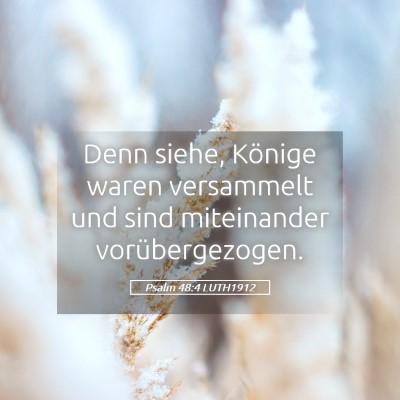 Picture 05 - Psalm 48:4 LUTH1912 - Denn siehe, Könige waren versammelt und sind - Bible Verse Picture