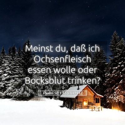 Picture 05 - Psalm 50:13 LUTH1912 - Meinst du, daß ich Ochsenfleisch essen wolle - Bible Verse Picture
