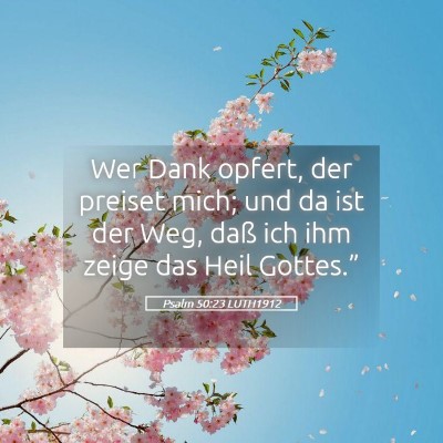 Picture 05 - Psalm 50:23 LUTH1912 - Wer Dank opfert, der preiset mich; und da ist der - Bible Verse Picture