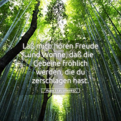 Picture 05 - Psalm 51:8 LUTH1912 - Laß mich hören Freude und Wonne, daß die - Bible Verse Picture