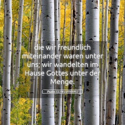 Picture 05 - Psalm 55:14 LUTH1912 - die wir freundlich miteinander waren unter uns; - Bible Verse Picture