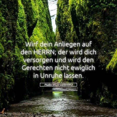 Picture 05 - Psalm 55:22 LUTH1912 - Wirf dein Anliegen auf den HERRN; der wird dich - Bible Verse Picture