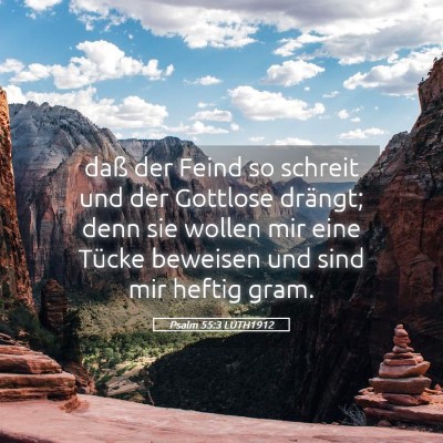 Picture 05 - Psalm 55:3 LUTH1912 - daß der Feind so schreit und der Gottlose - Bible Verse Picture