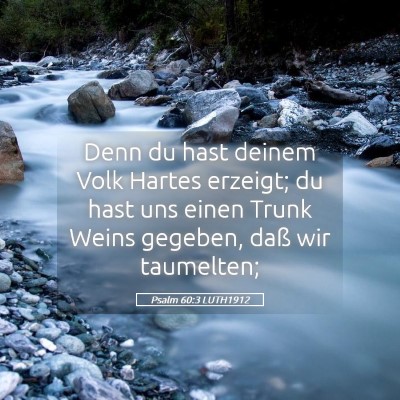 Picture 05 - Psalm 60:3 LUTH1912 - Denn du hast deinem Volk Hartes erzeigt; du hast - Bible Verse Picture