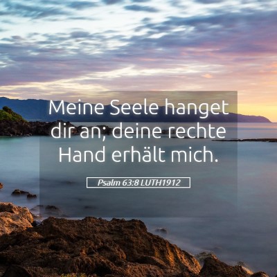 Picture 05 - Psalm 63:8 LUTH1912 - Meine Seele hanget dir an; deine rechte Hand - Bible Verse Picture
