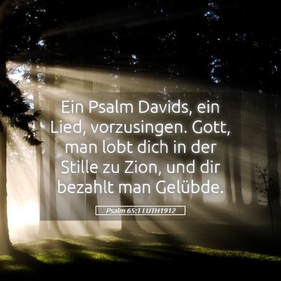 Picture 05 - Psalm 65:1 LUTH1912 - Ein Psalm Davids, ein Lied, vorzusingen. Gott, - Bible Verse Picture