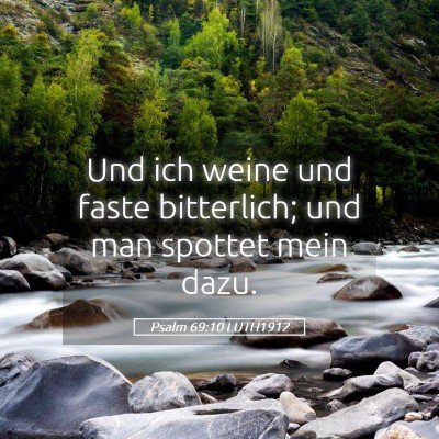 Picture 05 - Psalm 69:10 LUTH1912 - Und ich weine und faste bitterlich; und man - Bible Verse Picture