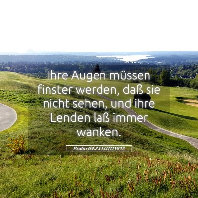 Picture 05 - Psalm 69:23 LUTH1912 - Ihre Augen müssen finster werden, daß sie nicht - Bible Verse Picture