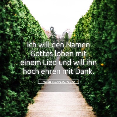 Picture 05 - Psalm 69:30 LUTH1912 - Ich will den Namen Gottes loben mit einem Lied - Bible Verse Picture