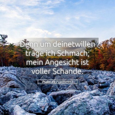 Picture 05 - Psalm 69:7 LUTH1912 - Denn um deinetwillen trage ich Schmach; mein - Bible Verse Picture