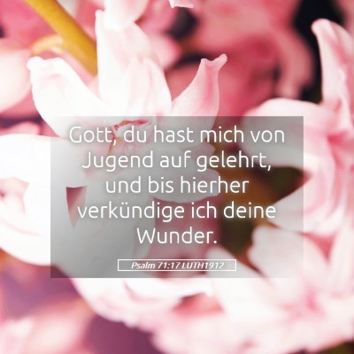 Picture 05 - Psalm 71:17 LUTH1912 - Gott, du hast mich von Jugend auf gelehrt, und - Bible Verse Picture