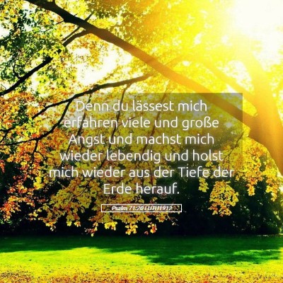 Picture 05 - Psalm 71:20 LUTH1912 - Denn du lässest mich erfahren viele und große - Bible Verse Picture