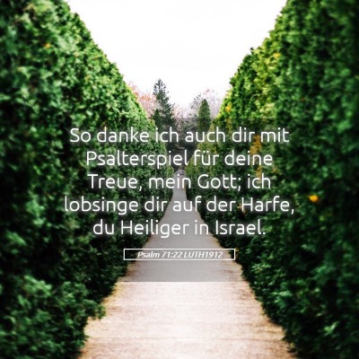 Picture 05 - Psalm 71:22 LUTH1912 - So danke ich auch dir mit Psalterspiel für deine - Bible Verse Picture