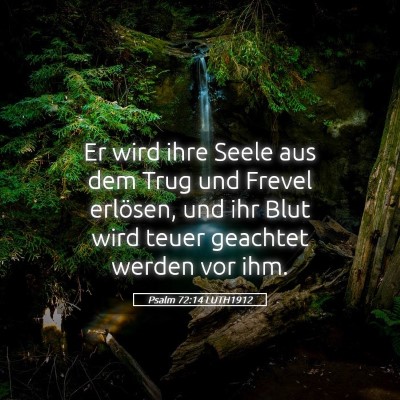 Picture 05 - Psalm 72:14 LUTH1912 - Er wird ihre Seele aus dem Trug und Frevel - Bible Verse Picture