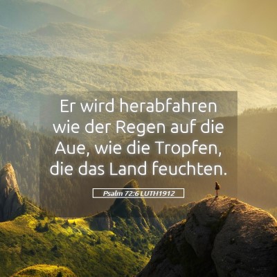 Picture 05 - Psalm 72:6 LUTH1912 - Er wird herabfahren wie der Regen auf die Aue, - Bible Verse Picture