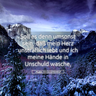 Picture 05 - Psalm 73:13 LUTH1912 - Soll es denn umsonst sein, daß mein Herz - Bible Verse Picture