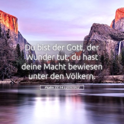 Picture 05 - Psalm 77:14 LUTH1912 - Du bist der Gott, der Wunder tut; du hast deine - Bible Verse Picture