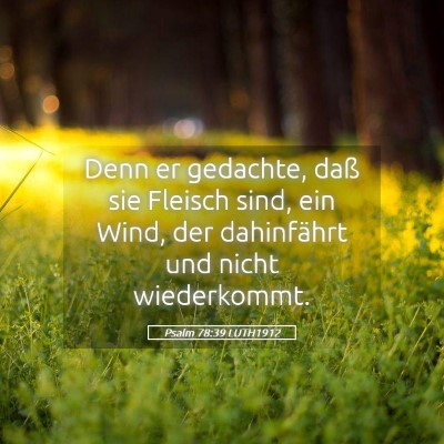 Picture 05 - Psalm 78:39 LUTH1912 - Denn er gedachte, daß sie Fleisch sind, ein - Bible Verse Picture