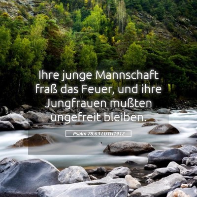 Picture 05 - Psalm 78:63 LUTH1912 - Ihre junge Mannschaft fraß das Feuer, und ihre - Bible Verse Picture